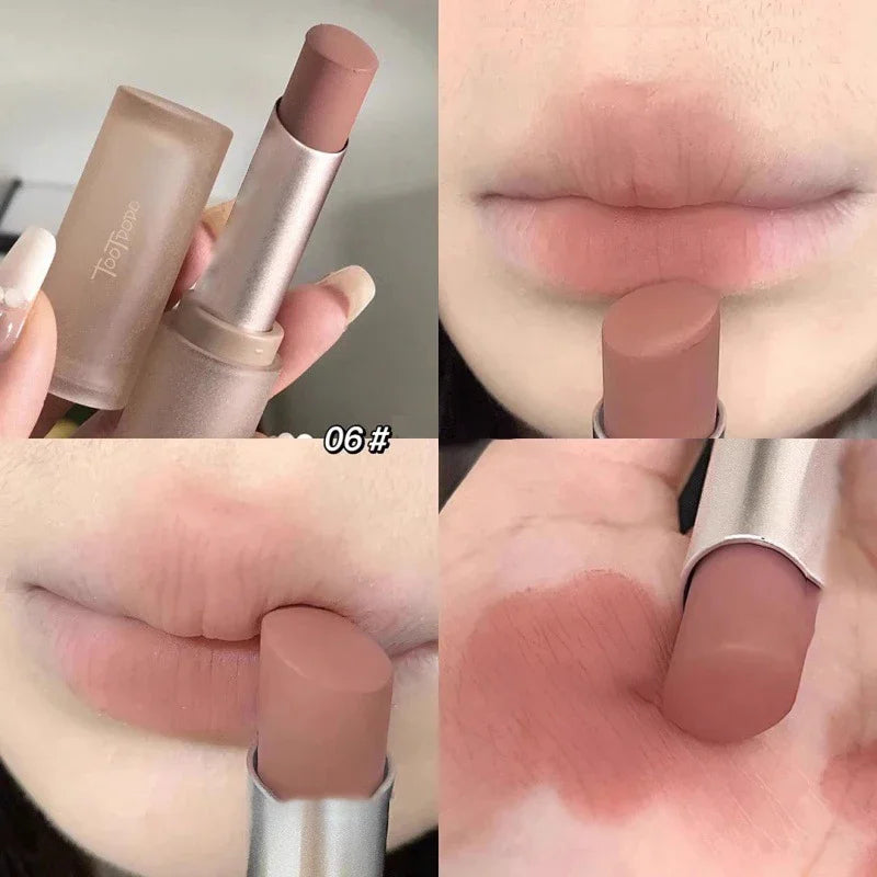 Sexy Matte Punk Dark Brown Lipstick Waterproof Lip Gloss Long Lasting Non-Stick Cup Smoked Matte Lipstick Korean Makeup Cosmetic