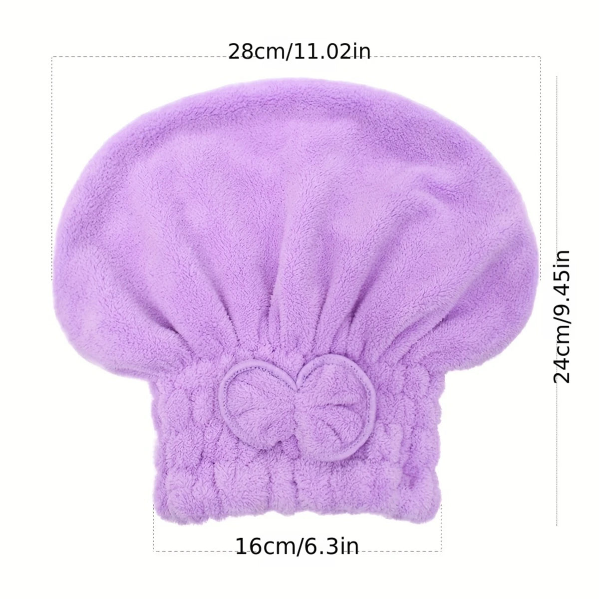 1Pc Microfiber Hair Drying Towels Head Wrap with Bow-Knot Shower Cap Hair Turban HairWrap Bath Cap for Curly Long Wet Hair Gift - BlissFully