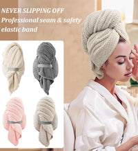 Microfiber Hair Towel Extra Large Wrap Quick Dry Hair Towel Wrap With Elastic Band , Ultra Absorbent Soft Hair Towel Wrap Turban - BlissFully
