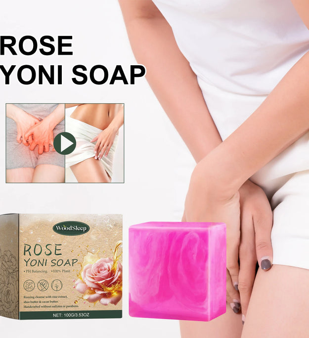 Natural Rose Scented Soap, Gentle Cleansing & Moisturizing Body Bar for Women, Skin Softening Bath Soap