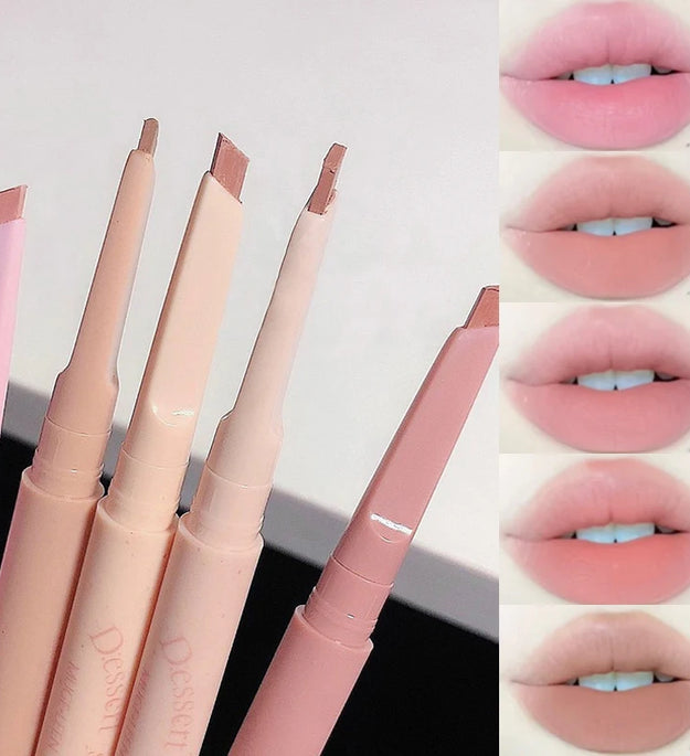 MUGE LEEN Dessert Lip Liner automatically swivel waterproof, long-laswet n wild Perfect Pout Gel Lip Liner | Comes Naturally