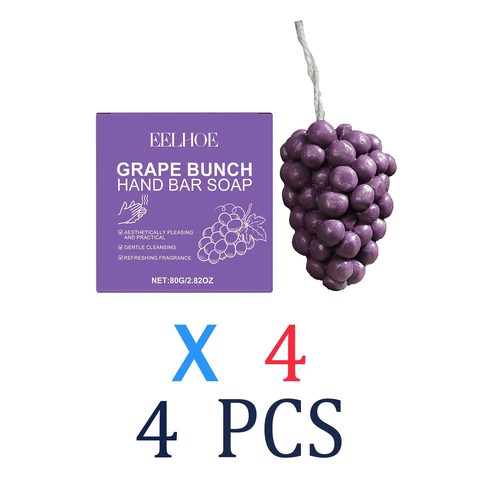 Grape Bunch Shaped Soap Bar Natural & Mild Cleansing Bar for Face and Body Gentle for Sensitive Skin Moisturizing Handmade