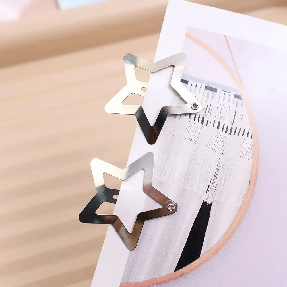 10/25/50/100/200PCS Y2K Silver Star Hair Clips, Girls Metal Snap Barrettes, Shiny Jewel Hair Grips Hair Accessories - BlissFully