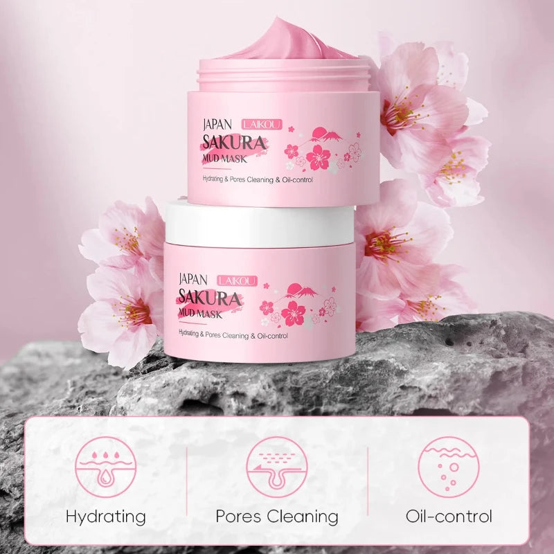 LAIKOU Sakura Mud Mask 25g Deep Cleansing Blackheads Brightening Oil Control Face Mask
