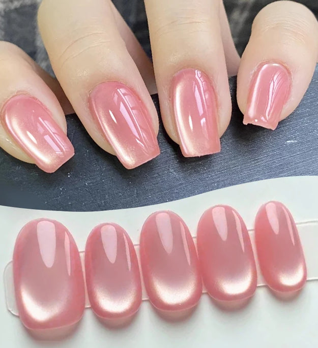 BORN PRETTY 10ml Pink Glass Bead Cat Magnetic Gel Nail Polish Spring Moonlight Jelly Crystal Semi Permanent Soak Off Manicure