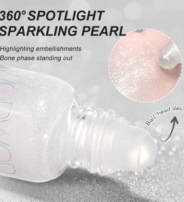 WODWOD Face Brightening Cream, Glitter Highly Saturated Liquid Highlighter, Bright Color Face Contour Makeup Highlighting ﻿