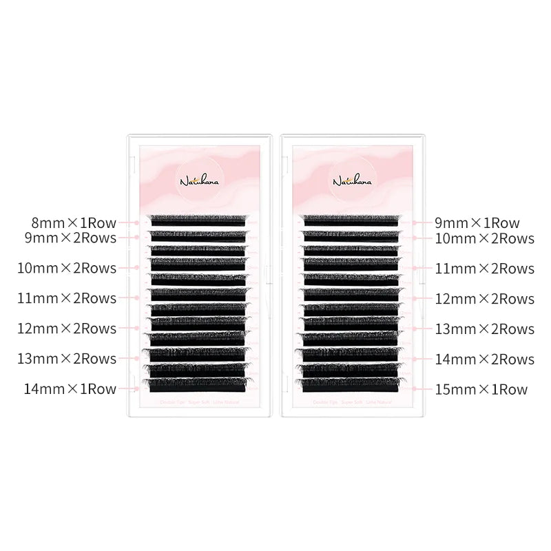 NATUHANA 3D W Shape Lashes Premade Volume Fan Lash Extensions Natural W Style Lashes Faux Mink Individual Lashes Makeup(2.0)