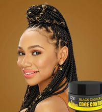 GZE African Black Castor Extra Hold Braid, Loc, Twist Gel, Tames Frizz & Edges, Coconut Oil Edge Control - BlissFully