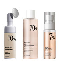 Rice Toner 70% Rice Extract Serum with Niacinamide, Rice Cleansing Foam, Deep Cleansing, Moisturizer for Dry Skin, Skin Care Set - BlissFully