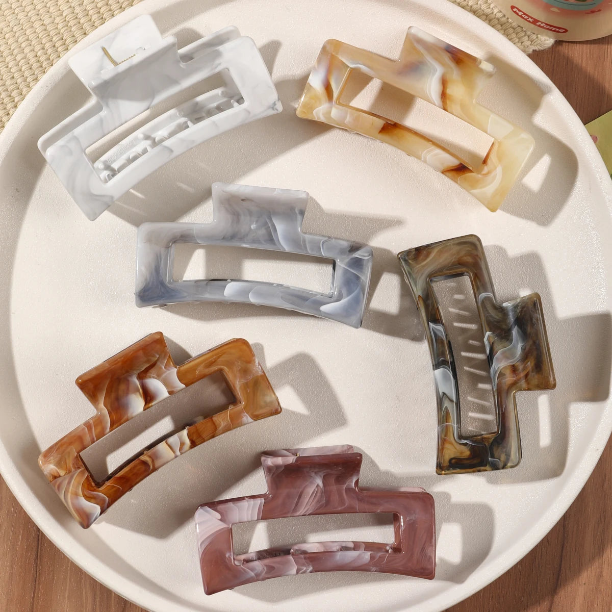 7 Pcs Big Hair Claw Clips 3.4" Non-slip Big Square Matte for Women Girls, Strong Hold Banana Clips for Thick Thin Hair - BlissFully