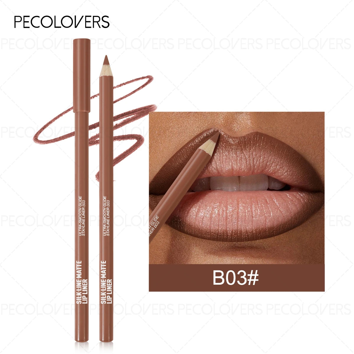 1PC Long-lasting Matte Lip Liner, Natural and Smooth Contour, Nude Makeup, Can Be Superimposed, Suitable for Christmas Makeup