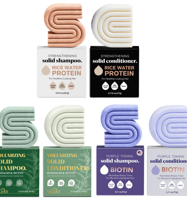 1-3PCS Rice Shampoo & Conditioner Bar Soild Soap for Hair Growth Strengthening Hair Clean Dandruff Nourish Moisturize Hair Care - BlissFully