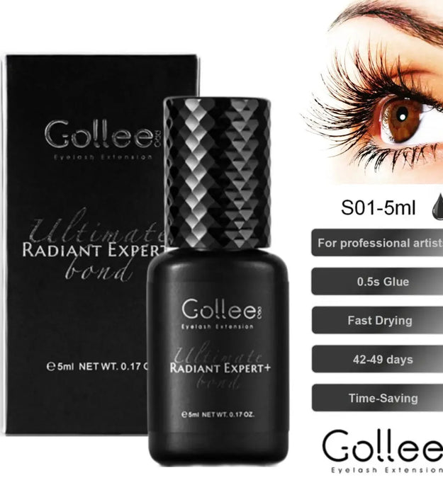 Gollee 0.5s Eyelash Extension Glue Fast Drying Professional Eyelash Adhesive Waterproof Lashes Supplies For Salon Eyelash Glue