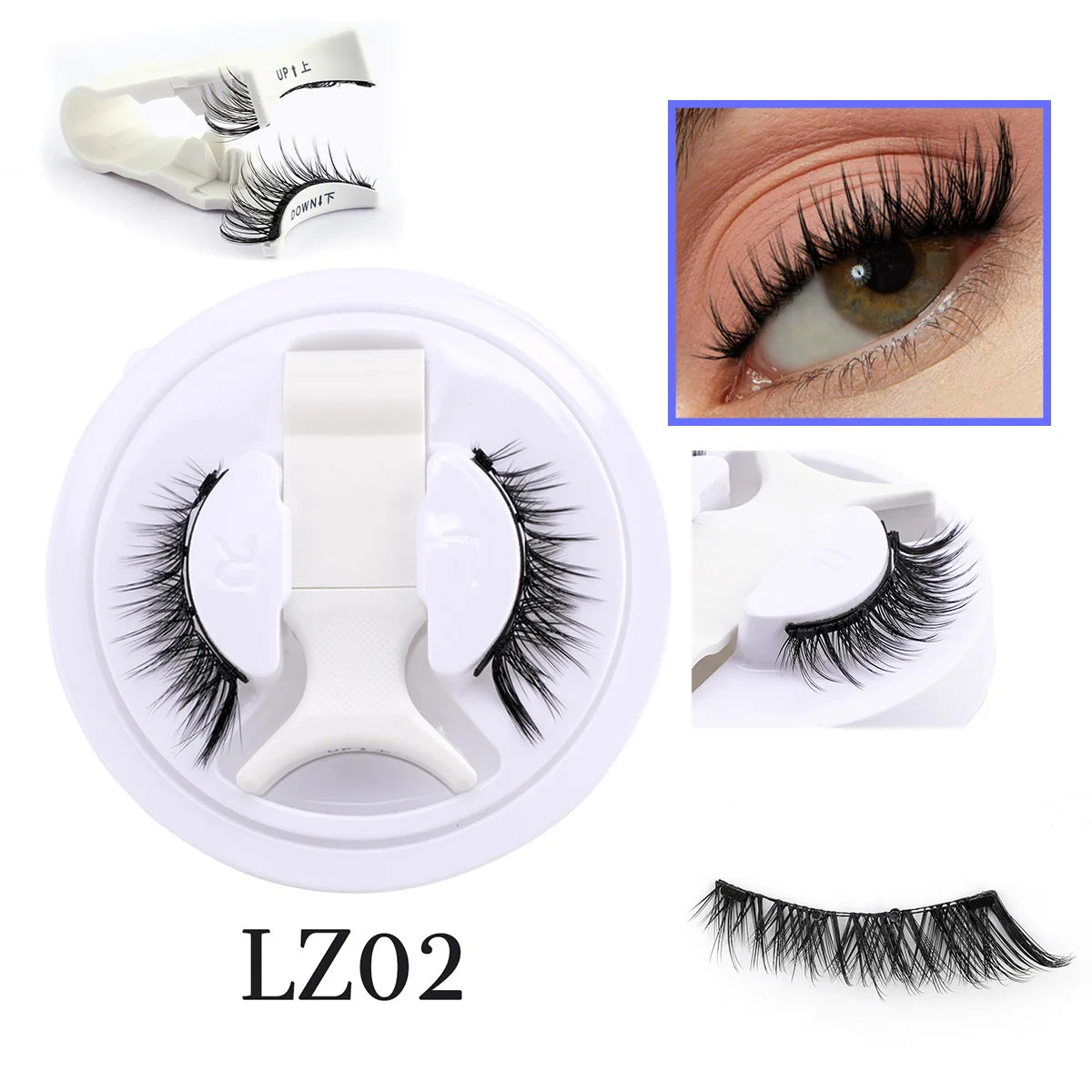 Wholesale 5/1 Pair Magnetic Eyelashes With Tweezer Set Reusable Magnetic Lash Extension Natural Curler False Eyelashes Makeup