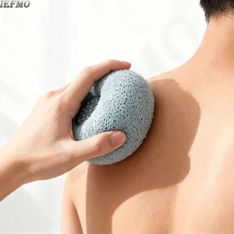 Exfoliating Bath Loofah Sponge with Suction Cup, Deep Cleansing Body Scrubber for Shower, Reusable Back Strap for Men & Women