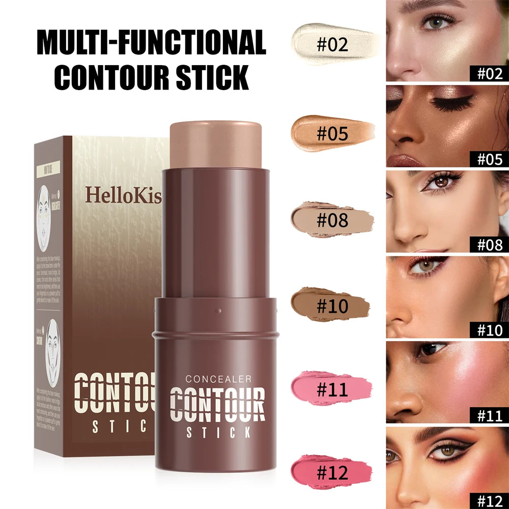 Shimmer Highlighting Bronzer Stick Face Brightening Concealer Pen Long Lasting Corrector Nose Shadow Face Contour Stick Cosmetic