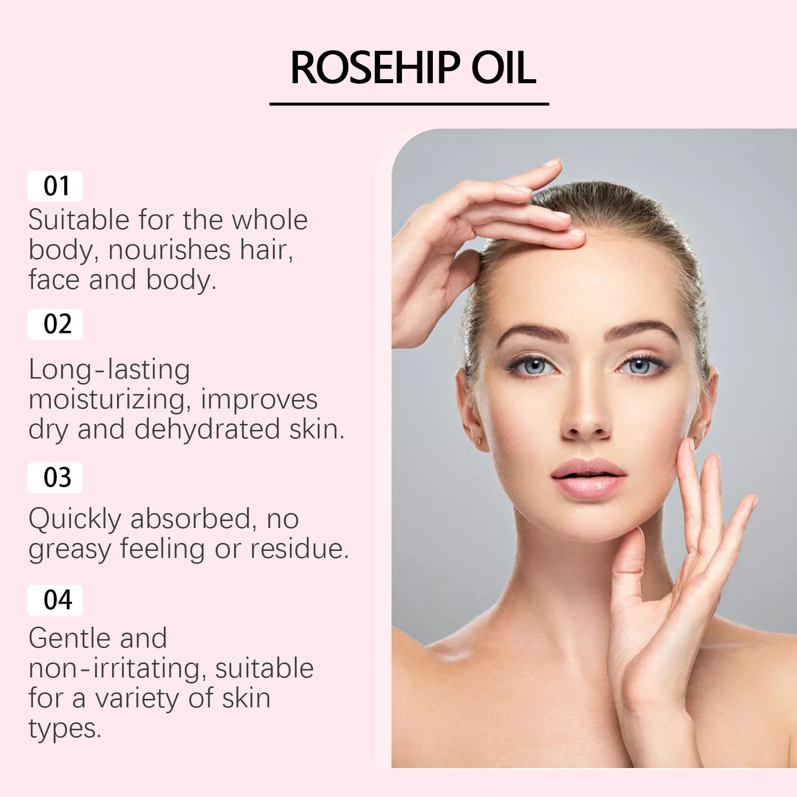 Organic Rosehip Oil Antioxidant Improve Fine Lines Wrinkles Firming Lifting Repair Moisturizer Nourish Smooth Hair Skin Care Oil - BlissFully