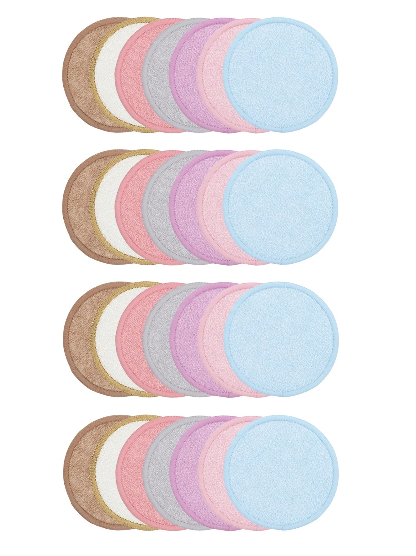 Bamboo Fiber Makeup Remover Pads 7/14/21/28 Pieces, 7-Day Mass Sale Soft Reusable Cotton Makeup Remover Pads for Face Cleanser