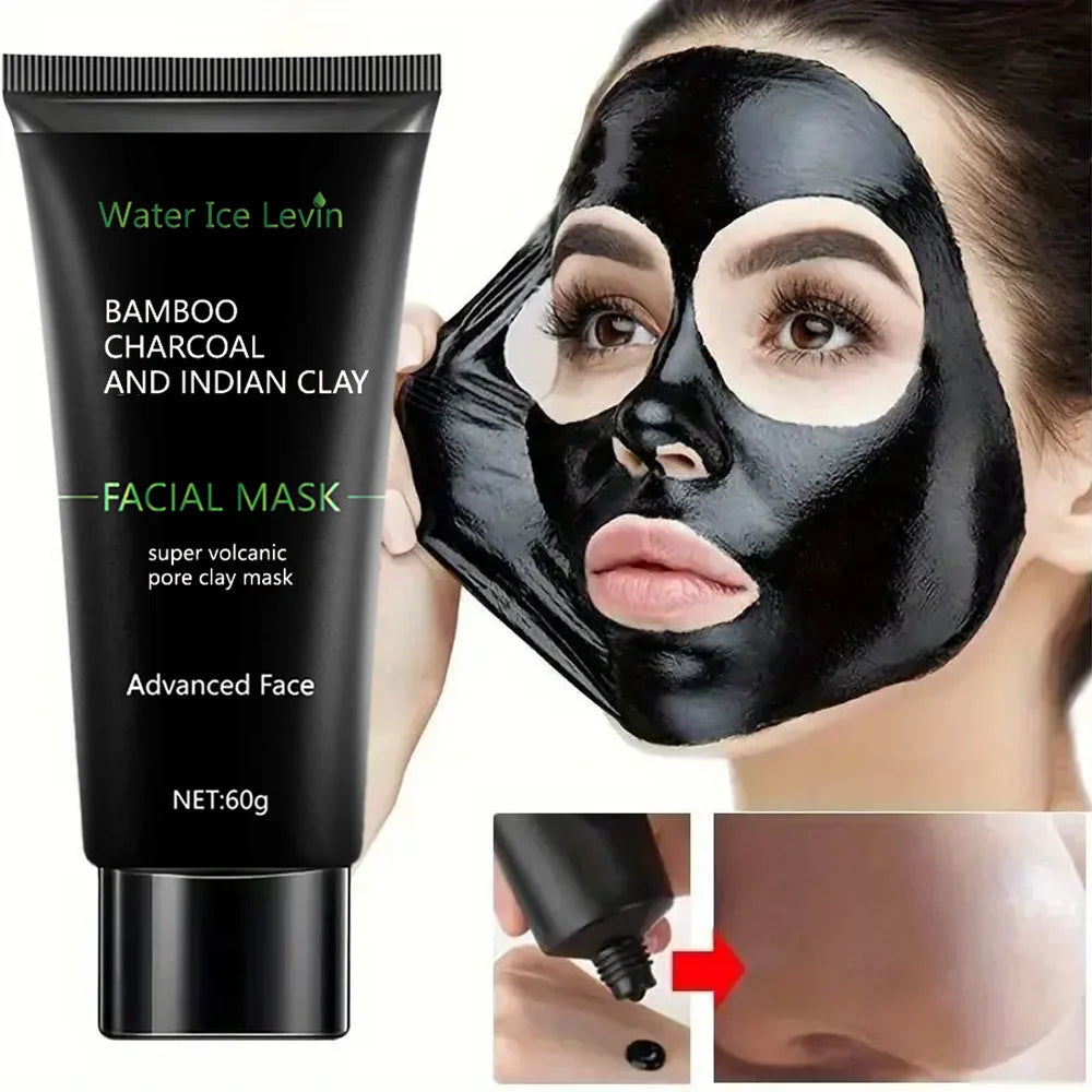 60g Bamboo Charcoal Black Mask, Powerful Moisturizing, Deep Cleansing and Oil Control, Absorbing Dirt, Say Goodbye to Rough Skin, Making the Skin Is More Delicate, Anti-Stretch Mask, Unisex