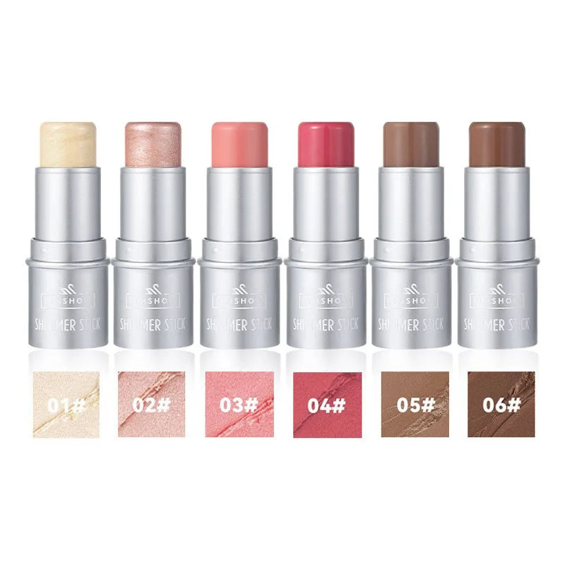 Face Brown Contouring Bronzer Stick Multifunctional Highlighter Blush Silkworm Brightening Sculpt Facial Outline Shadow Cosmetic