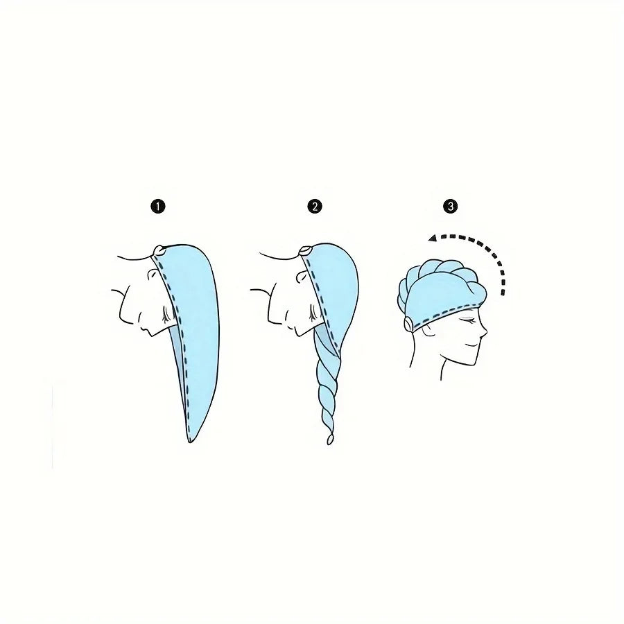 Ultra-Absorbent Microfiber Hair Towel - Double-Layered, Quick-Dry Design - Ideal for Shower, Gym & Spa Use - BlissFully