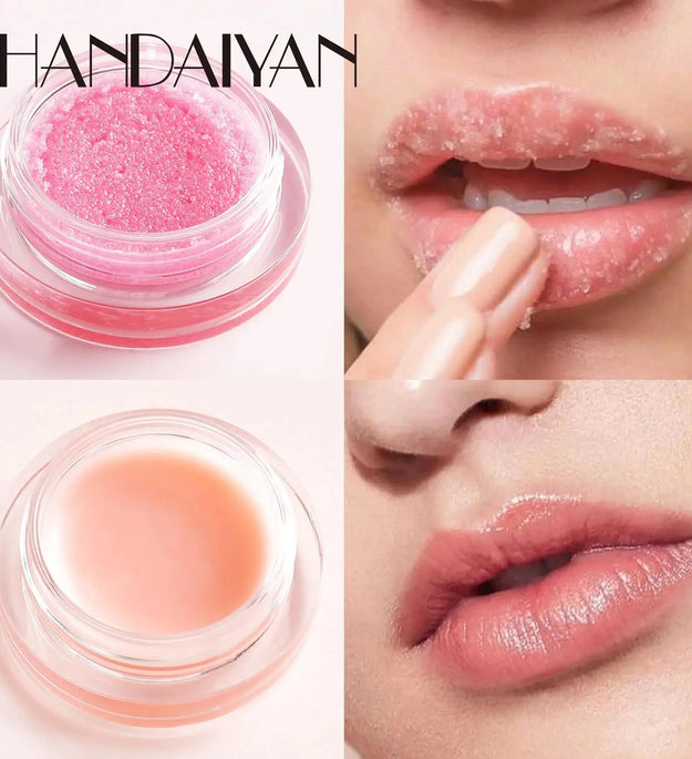 HANDAIYAN 2in1 Lip Scrub Balm Exfoliator Moisturizer Repair Mask Sugar Care Double Effected Hydrating Treatment