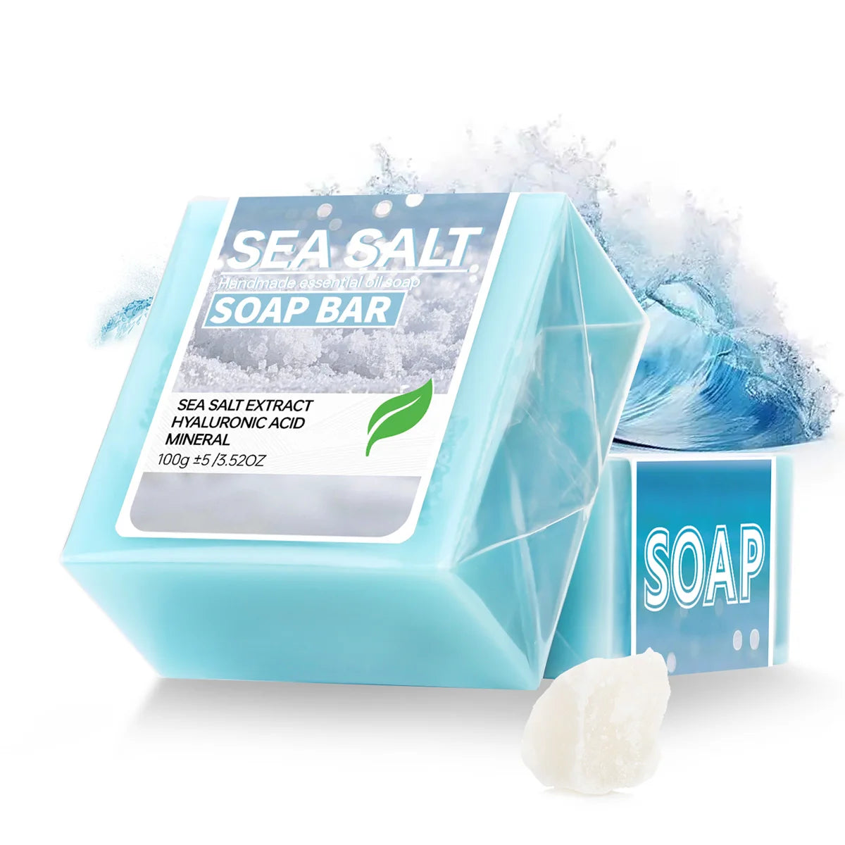 Sea salt handmade essential oil soap, hyaluronic acid skin cleansing and moisturizing soap, cleansing and bathing deep cleansing