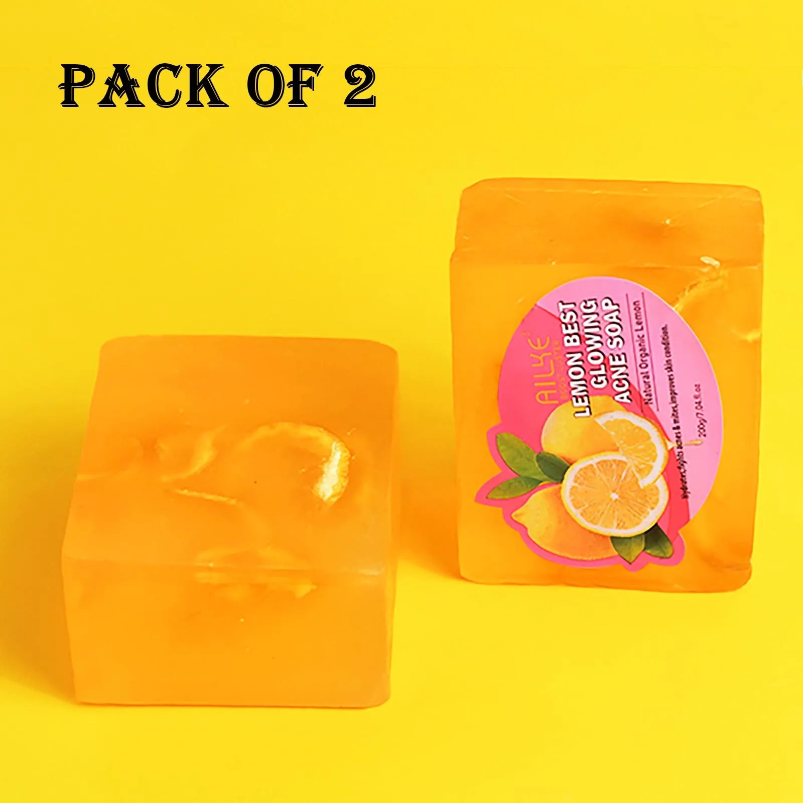 AILKE Dark Spots and Acne Remover Soap Bar, Whitening Skin with Natural Lemon, Olive Oil, Women Daily Face and Body Wash, 200g