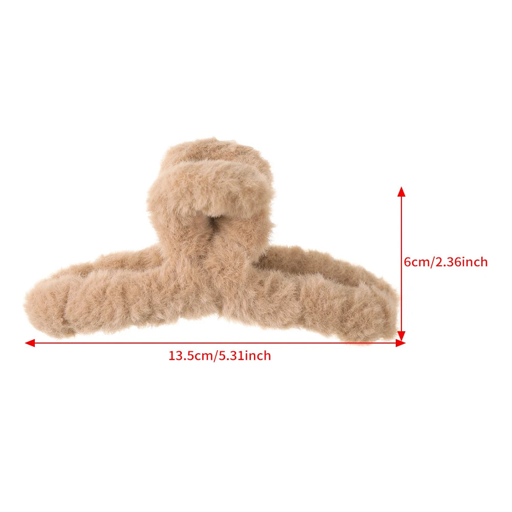 Molans Large Plush Hair Claw Shark Clip Simple Barrettes Crab Hair Clips For Women Hairgrips Autumn Winter Hair Accessories