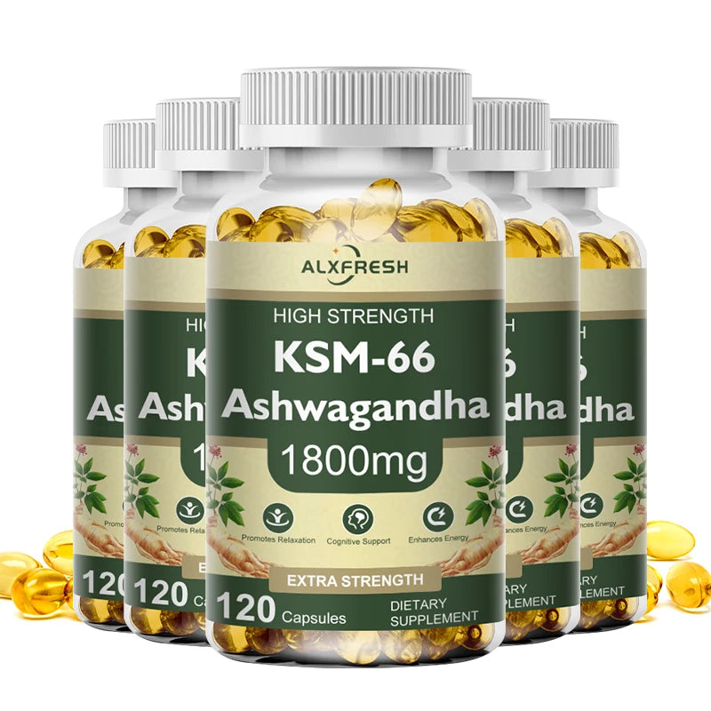 KSM-66 Natural Ashwagandha Capsules Ashwagandha Supplement| 1800mg for Health Support - Plant Based Vegan Gluten-Free - BlissFully
