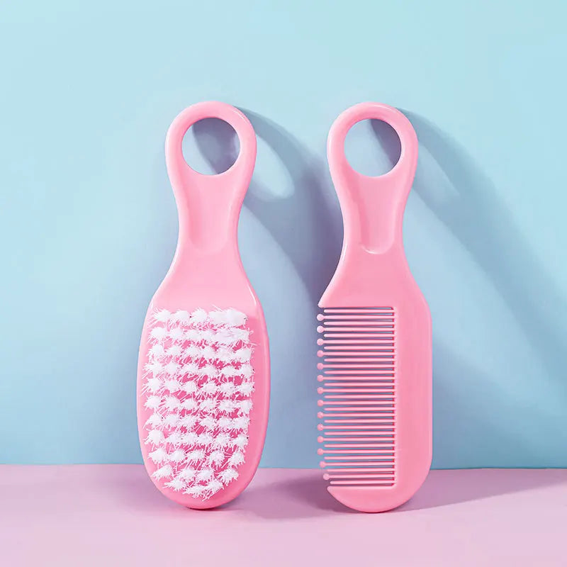 2Pcs/Set Baby Hairbrush Comb Portable Newborn Infant Toddlers Soft Hair Brush Head Massager Comb Set Baby Kid Hair Care Supplies