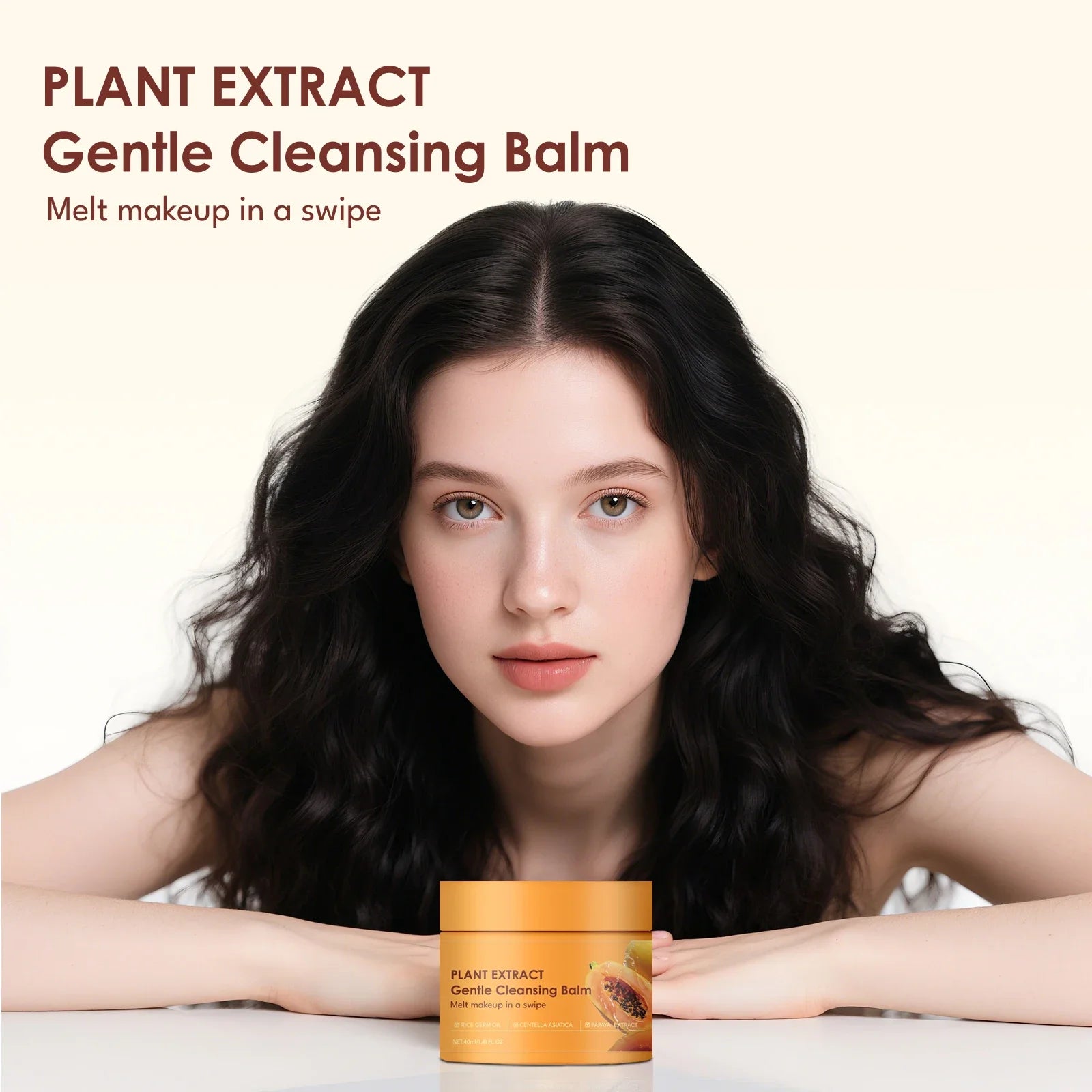 Papaya Makeup Remover Cream with Papaya Enzyme for Gentle Makeup Removal and Deep Cleansing of Pore Dust