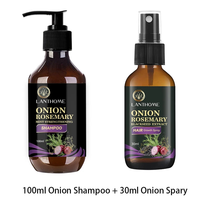 100ML Hair Shampoo For Fast Hair Growth Rosemary Onion Shampoo 30ML Spray Anti Hair Loss Effective Within 7 Day Hair Growth - BlissFully