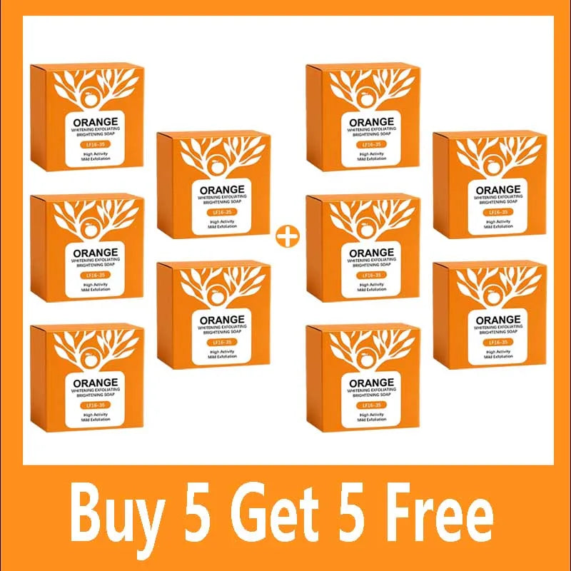 100g Orange Enzymes Mild Exfoliating Brightening Soap Bar,Face Body Gentle Cleansing Hydrating Moisturizing,Smooth Tender Skin