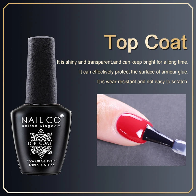 NAILCO 15ml Hema/TPO Free UV Gel Nail Polish Nail Art Manicure Nail Professionals Base Top Varnish Semi Permanent Vernis Nail