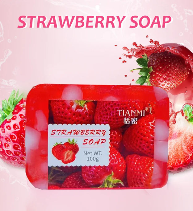 Strawberry Jelly Soap, rich in strawberries and Revlon, deeply cleanses, cleanses, bathes the whole body