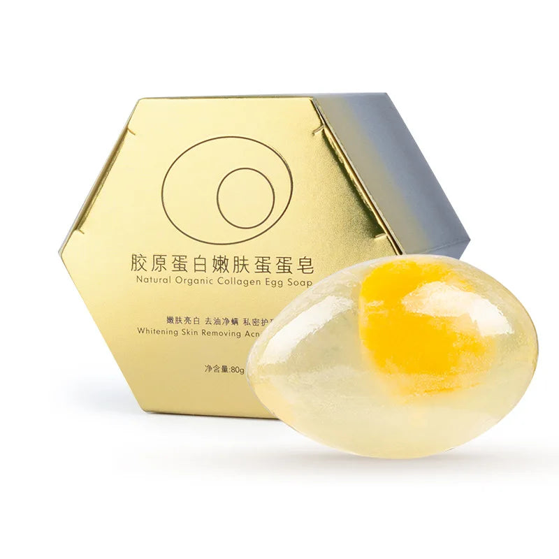 Natural Collagen Egg Soap 80g Wholesale Collagen Bath Soap Bar Cleaning Hydrating Moisturizing Soap