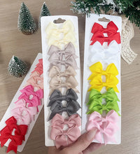 10Pcs/Set New Cute Solid Ribbon Bowknot Hair Clips for Baby Girls Handmade Bows Hairpin Barrettes Headwear Kids Hair Accessories - BlissFully