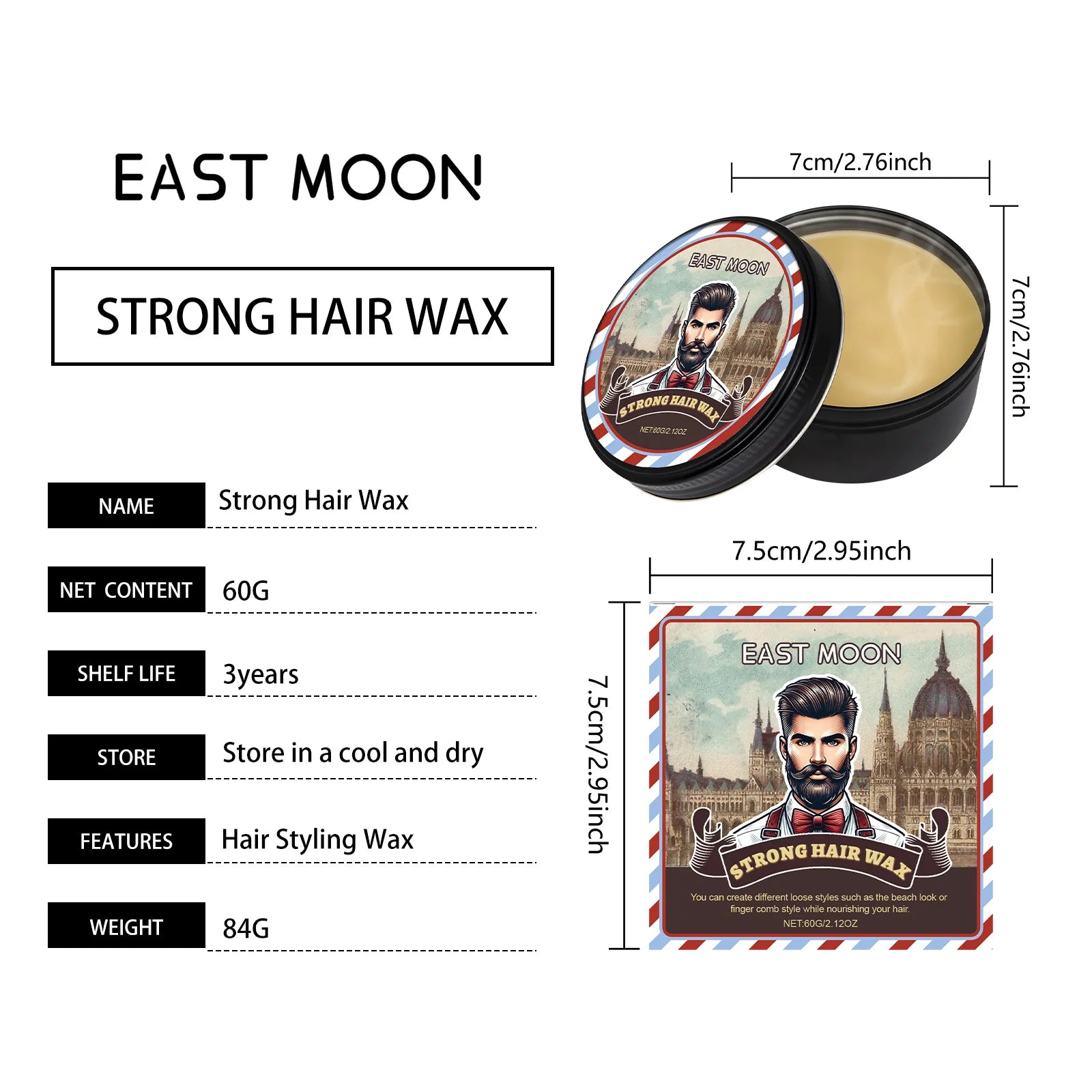 Long Lasting Stying Wax Fluffy Hair Pomade Wax Keep Hair Oil Edge Control Barbershop Tools Salon Hairdressing Mud Hair Styling - BlissFully