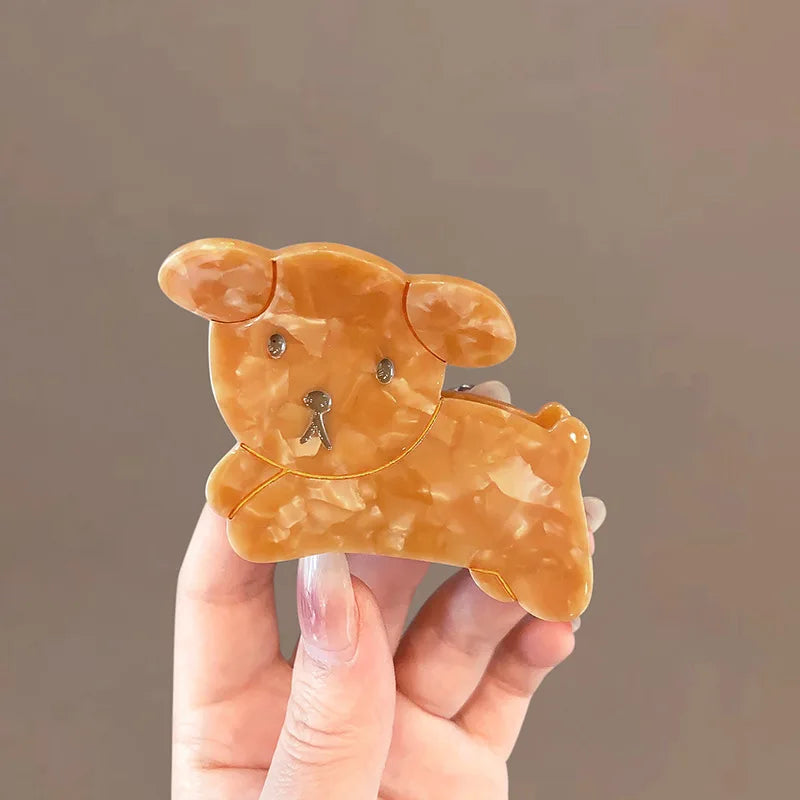 Refreshing World Rabbit Hair Claw Cute Bunny Dog Ins Style Acetate Strong Hair Claw Clips Hair Accessories for Women Girls