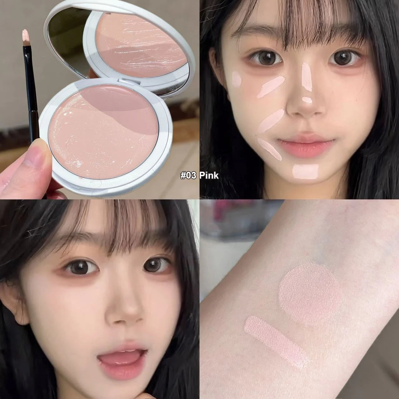 Soft Focus Cream Highlighter Palette Silky Texture Moisturizing Concealer Long-lasting Makeup Brightening Modifying Dullness
