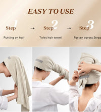 Microfiber Hair Towel Extra Large Wrap Quick Dry Hair Towel Wrap With Elastic Band , Ultra Absorbent Soft Hair Towel Wrap Turban - BlissFully