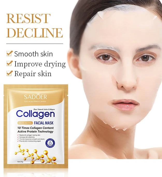 5/10/20/30pcs SADOER Collagen Face Mask Firming Moisturizing Repair Brightening skincare Face Sheet Mask Facial Masks Skin Care