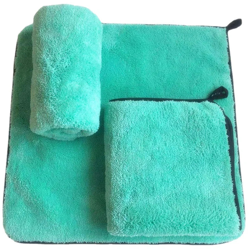 Coral Velvet Towel 80/20 Polyester Brocade Microfiber Long Hair Self-Weight Water Collection Polishing Towel 1200 Grams Of Pumi - BlissFully