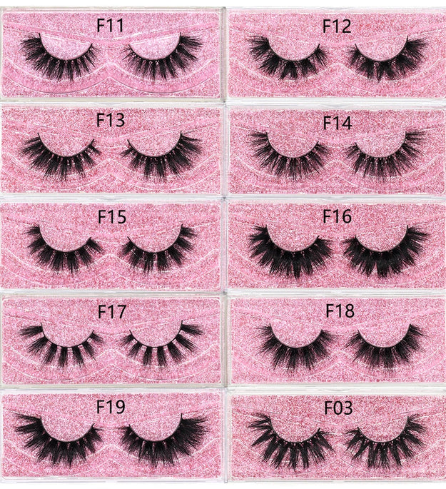FOXESJI Mink Eye Lashes Fluffy Dramatic Wispy Cross False Eyelashes Strip Lashes Extension Natural Soft 3D Mink Eyelashes Makeup