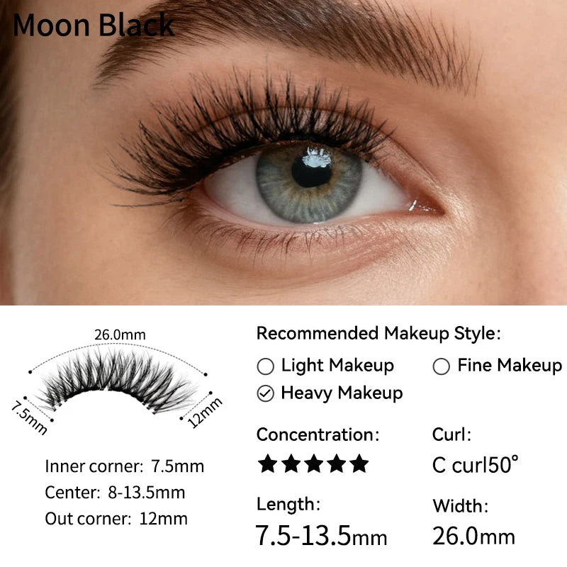 【 Soft Magnetic Eyelash Suction 】 New 2025 magnetic False Eyelash box with Korean style Little Devil Imitation mink fur