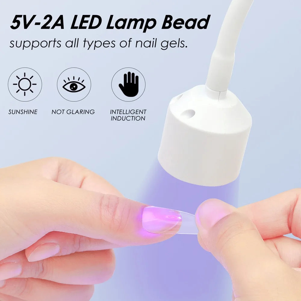 LINMANDA UV LED Nail Lamp Portable Light For Gel Nails 360 Degree Freely Adjustable Tube Nail Dryer For Nails Art Decoration