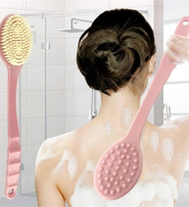 Soft Body Scrubber Shower Exfoliating Scrubs Long Handle Bath Brush Exfoliator Skin Massager Cleaning Brush Bathroom Accessories