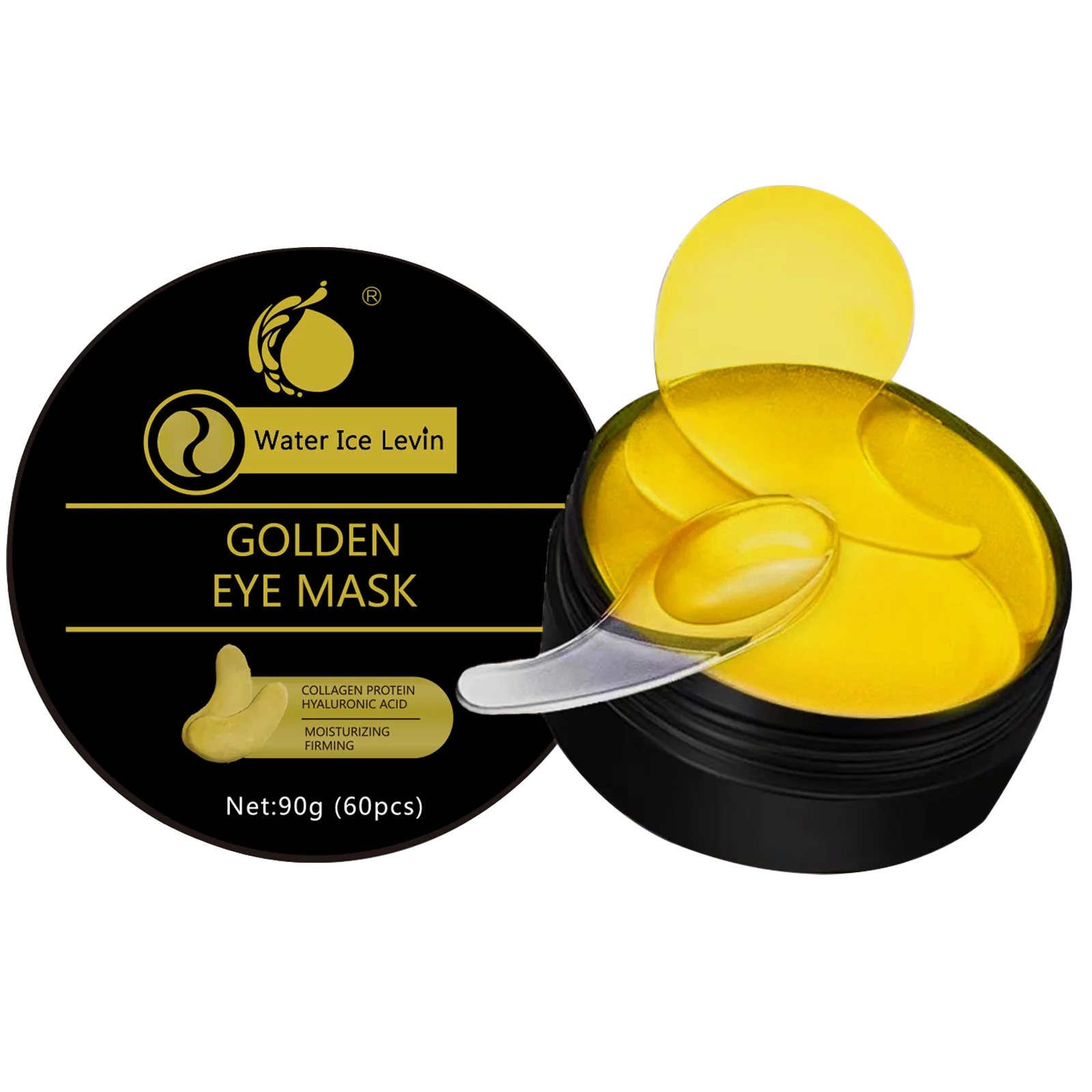 Golden Eye Mask Contains Collagen and Aloe Vera - Hypoallergenic Moisturizing Patch Suitable for All Skin Types, Increases Brightness and Elasticity, Reduces Dullness - BlissFully