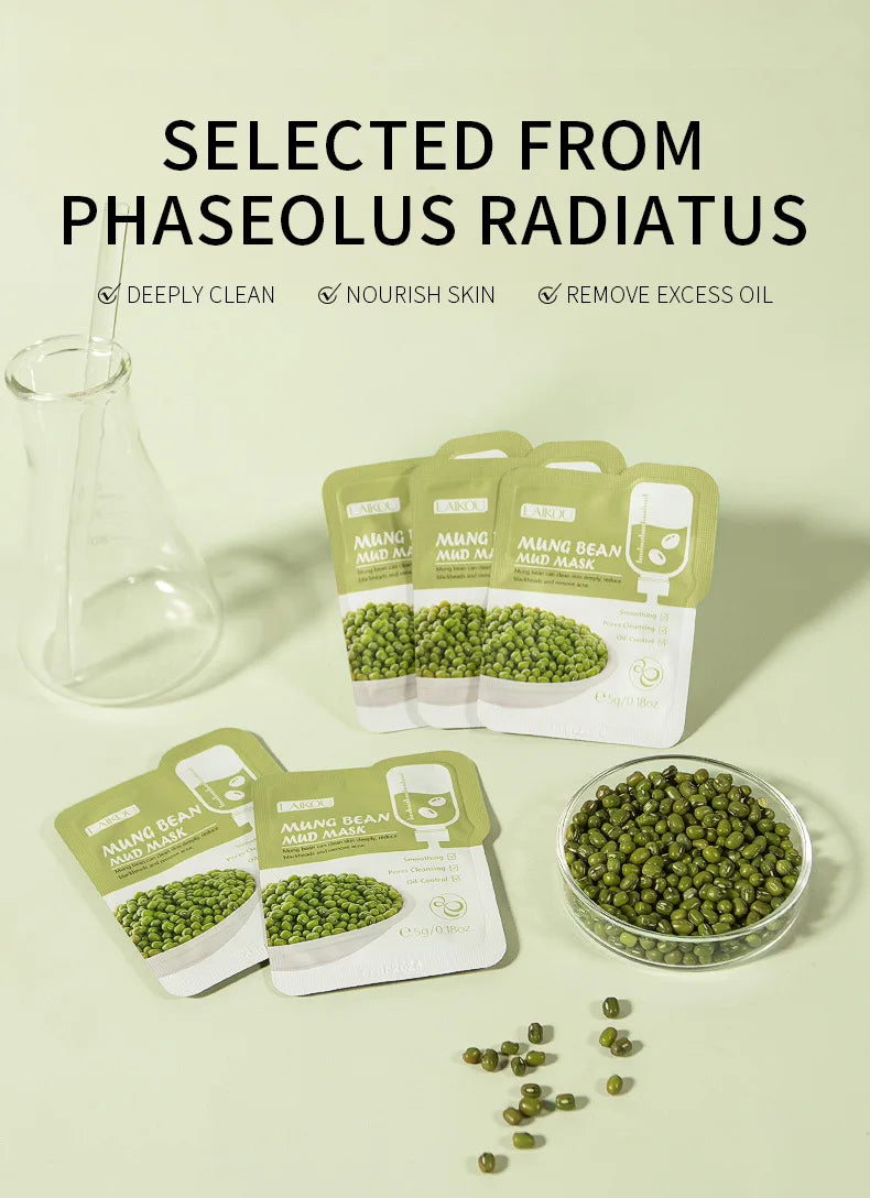 Purifying Clay Facial Mask in Pouch,For Acne, Oily & Combination Skin, Deep Cleansing, Detoxifying, Skin Care, Face Mud Mask 5g